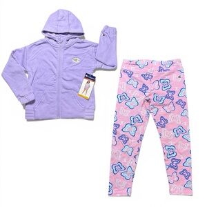Champion Girls 2 Piece Set Size 6 Purple Hoodie & Butterfly Leggings NWT
